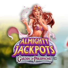 Almighty Jackpots: Garden of Persephone slot logo by Novomatic at Bizzo Casino