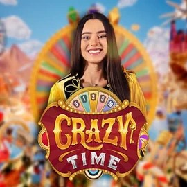 Crazy Time slot logo by Evolution at Bizzo Casino