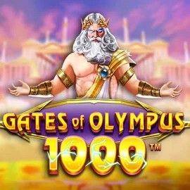 Gates of Olympus 1000 online game logo by Pragmatic Play on bizzo-kaszino.com