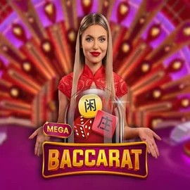 Mega Baccarat logo by Pragmatic Play at Bizzo Casino